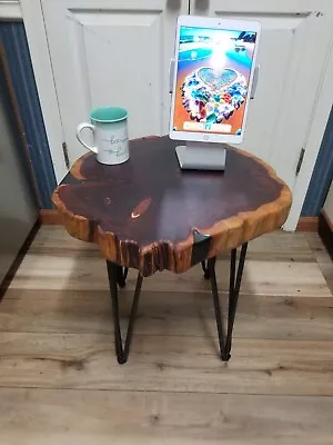 Live Edge  Ozark Eastern Red Cedar End Table Naturally Form Wood Slice  Table  • $195