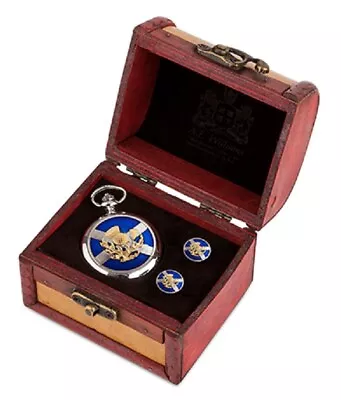 Scottish Pewter Saltire Thistle Watch & Cufflink Set With Chest Wooden Gift Box • £47