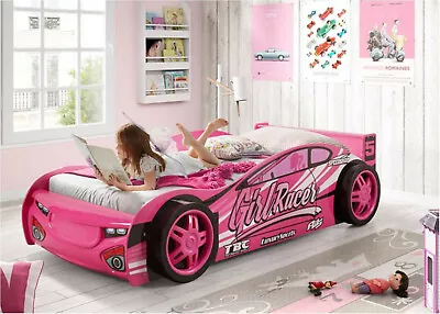 Sport Pink Car Racer Bed Frame | Single Girls Love Novelty Play Bed  • £379.99