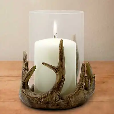 £14.99 • Buy Antler Tealight Pillar Glass Candle Tea Light Holder Christmas Decoration Gift 