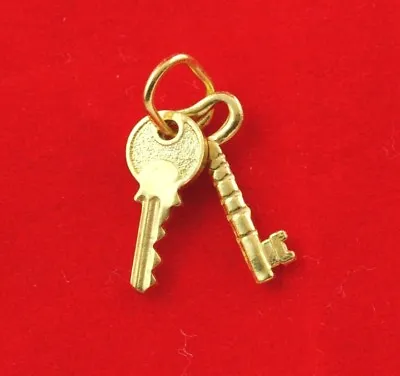 NEW 9ct Yellow Gold Keys Charm 9K Pendant Open Lock Door Opportunity 375 9KT • $59.99