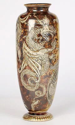 Robert Wallace Martin For Martin Brothers Stoneware Duelling Dragons Vase 1896 • $10421.81