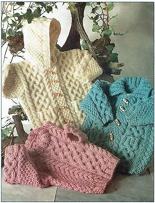 £4.15 • Buy Duffle Coat Jacket Sweater Knitting Pattern, Aran, 6 Sizes. .Baby, Cable. Child.