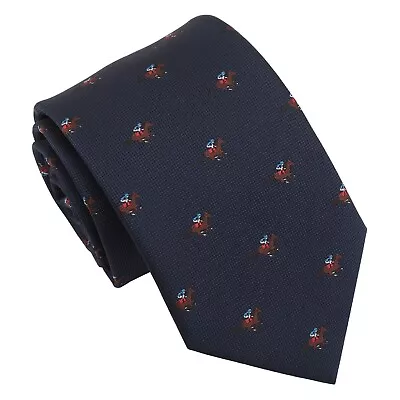 Premium Mens Navy Horse Racing Novelty Modern Style Neck Tie By DQT • £10.49