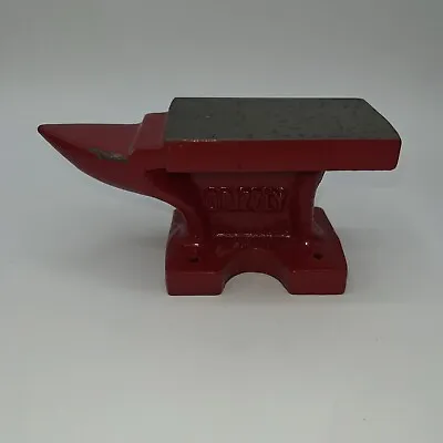 Vintage Grizzly Anvil Small Mini Red Jewelers Tool 5  Long 2.5  Tall Read • $27