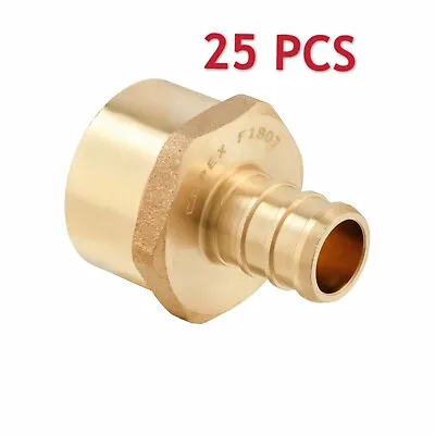 Efeild 25 Pcs Efield 1/2  Pex X 1/2  Female Npt  Adapter Brass Crimp Fittings • $35.99
