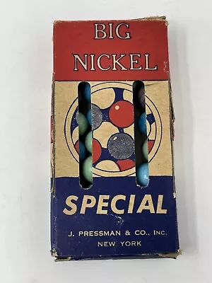 Vintage J. Pressman & Co. Big Nickel Special Marbles In Original Box • $11.70