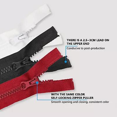 £6.64 • Buy 5Pcs Chunky Zipper Zip For Sewing Coat Jacket Boot Heavy Duty Open End Plastic