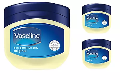 Vaseline Pure Petroleum Jelly Original Protects Dry Skin 50ml / Pack Of 3 • £6.36