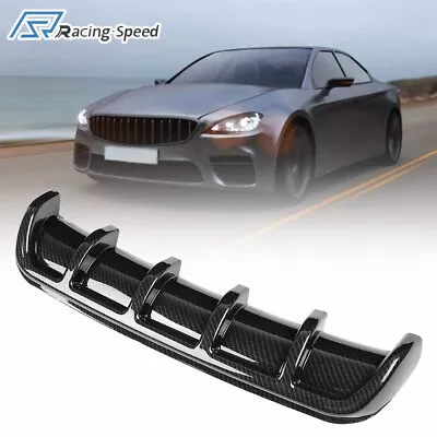 $24.44 • Buy Universal Car Carbon Fiber 6 Wing Rear Bumper Shark Fin Spoiler Diffuser Lip ABS