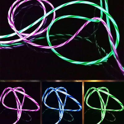 $8.44 • Buy LED Flowing Light Up USB Sync Type-C For IPhone Charger Data Cable Charging Cord