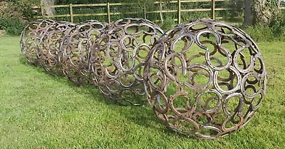 Set Five Large Feature Horseshoe Spheres Sculpture Garden Statement Ball 80cm • £1295