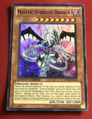 YuGiOh! Malefic Stardust Dragon (CT08-EN014) Limited Edition - Super Rare • $5.99