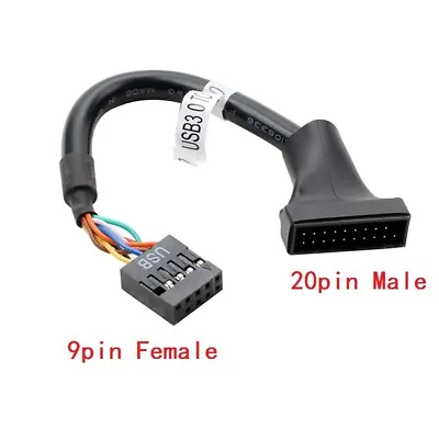 19/20 Pin USB 3.0 Female To 9 Pin USB 2.0 Male Motherboard Header Adapter Cord • $5.80