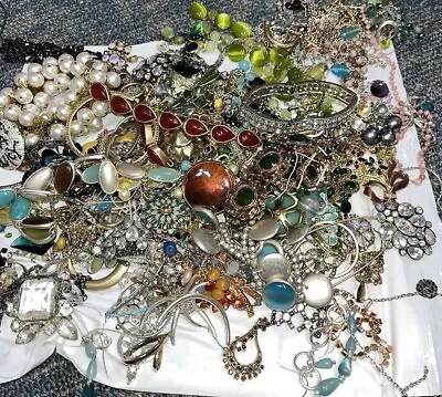 Nice Craft Jewelry Lot 8 Lbs Wearable Fixable Monet KC LC Semi Precious Stones • $25