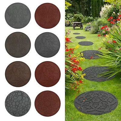 Garden Stepping Stones Lightwight Easy Lay Eco Friendly Recycled Rubber 45cm • £14.99