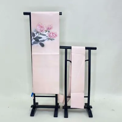 NAGOYA OBI VINTAGE Kimono Obi Japan OBI  Shioze Silk Pink Japanese-pattern 2173 • $77.90