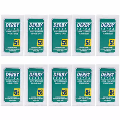 $9.98 • Buy Derby Extra Double Edge Blades (50) DE Safety Razor (10 X 5) BARBER SALON 