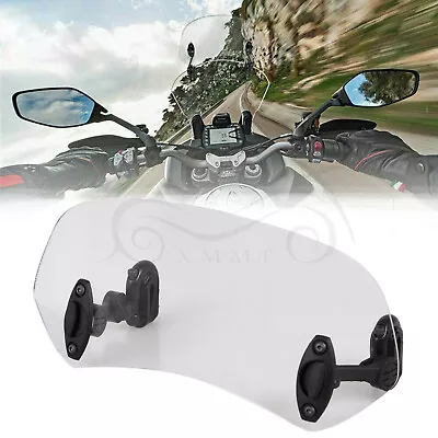 Motorcycle Adjustable Clip On Windshield Screen Extension Spoiler Wind Deflector • $18.03