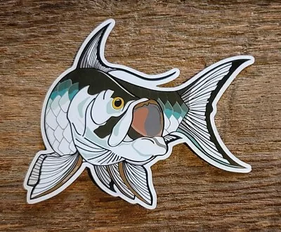 $4.95 • Buy Fishing Bumper Stickers TARPON 4 1/2  X 4  Decals Saltwater Fly Fishing 