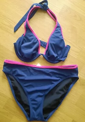 Victoria's Secret Navy & Pink Binkini Bathing Suit 34B Medium • $6.99