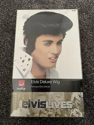 Smiffys Official Elvis Deluxe Wig Adults Mens Fancy Dress Costume • £9.99