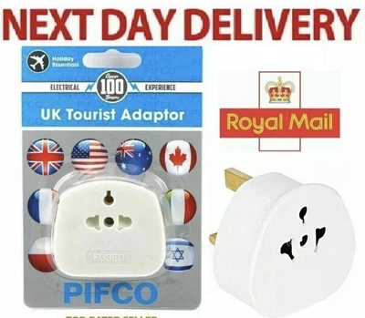 £3.79 • Buy EU, US To UK 3 Pin Tourist Travel Power Plug Holiday Adaptor With 13A Fused