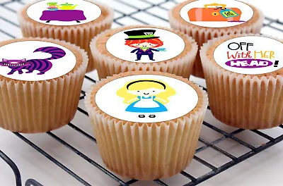 24 Edible Alice Mad Hatter Style Iced Icing Fondant Cupcake Fairy Cake Toppers • £4.75