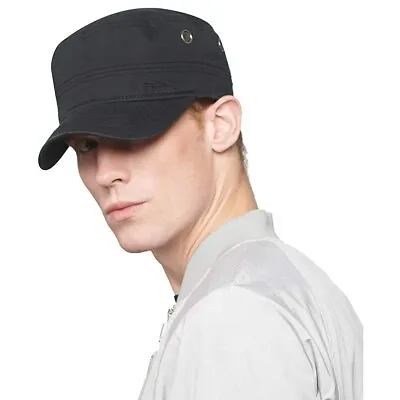 CACUSS 100%Cotton Mens Cap Army Classic Military Adjustable Cadet Flat Top Hat • £19.99