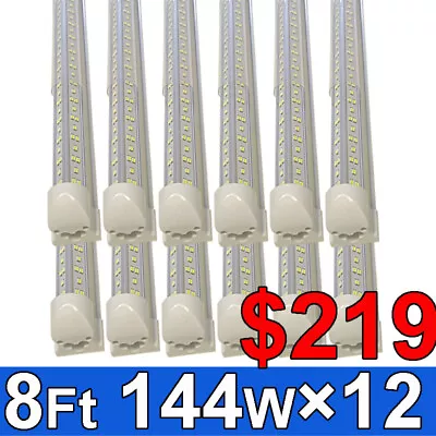 12Pack 8 Foot LED Shop Light Fixture 8FT T8 LED Tube Light 8' 144W Garage Light • $219.77