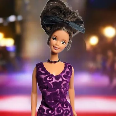 Vintage 1998 Mattel Barbie Friend My Design Purple Velvet Gown Brunette Hair   • $49.79
