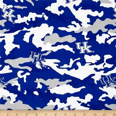 NCAA University Of Kentucky Camouflage KY-805 Cotton Fabric By The Yard • £19.23