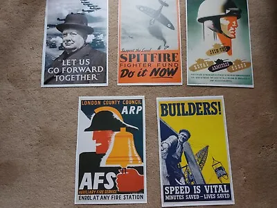 Set Of 5 Vintage Wartime Poster Prints • £10.50