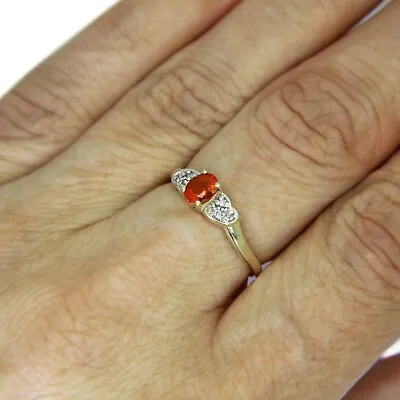 9ct Gold Fire Opal Ring Size 6 3/4 - N • £165.75