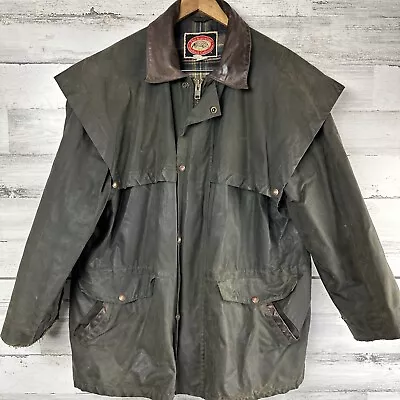 Australian Outback Collection Oilskin Drover Duster Mens Size XL/TG Green Jacket • $79