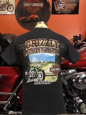 Harley Davidson T-shirt Small Men GRIZZLY Missoula Montana • $18