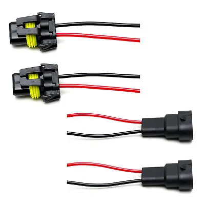 2-Pair 9005/H10/9006 Male/Female Adapters W/ Lead Pigtails For Headlight Or Fog • $9.99