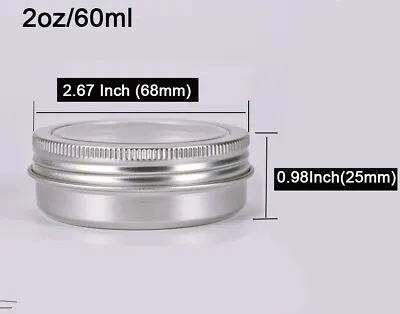 Aluminum Tin Clear Window Screw Top Lid Round Metal Salve Container Travel Tin • $8.99