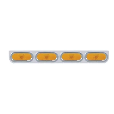 Stainless Light Bracket W/ Four 6  Oval Lights & Visors - Amber Lens • $120.90