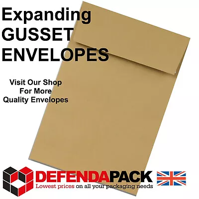 C4 A4 GUSSET ENVELOPES Expanding Paper PEEL & SEAL Manila Mailers 324 229 25mm • £24.50