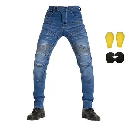 Motorcycle Pants Mens Moto Denim Jeans Protective Gear Riding Motorbike Trousers • $65.99