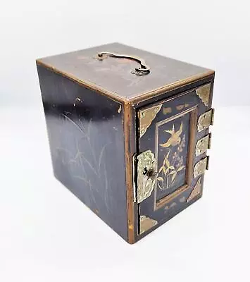 Fine JAPANESE LACQUERED THREE-DRAW JEWELLERY CABINET BOX C1925 • £185