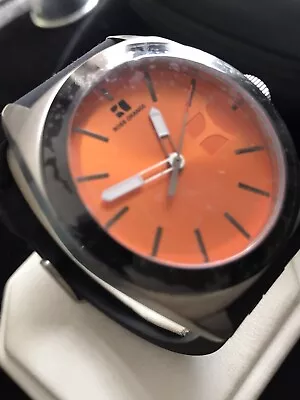 Mens Genuine Hugo Boss Orange Dial Designer Watch Steel Black Rubber 1512894 • £89