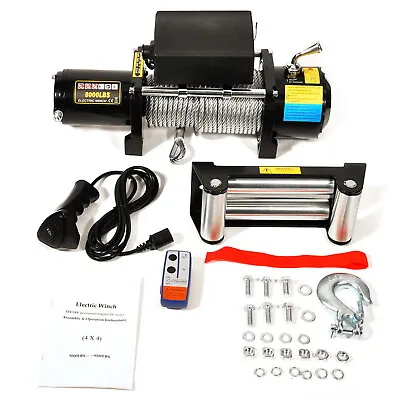 12V Electric Winch Steel Cable 8000lbs For Truck Trailer Pickup Wireless Remote • $252.99