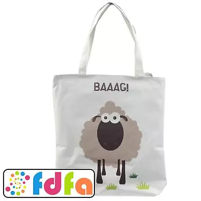 Puckator Handy Cotton Zip Up Shopping Bag - Sheep Design Shopper Gift • £9.79