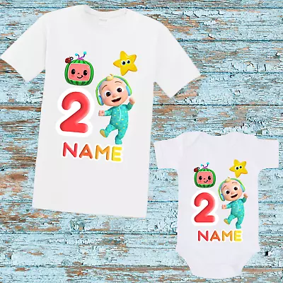 Cocomelon Personalized Unisex T-shirt Bodysuit Perfect Gift  With Name And Age • £8.99