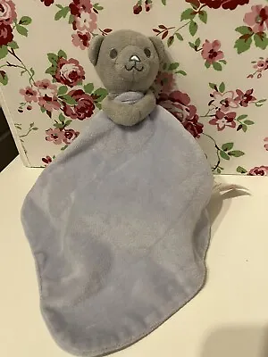 NEW Tesco Baby F&F Grey Teddy Bear Blue Comforter Doudou Blankie Soft Toy • £4.95