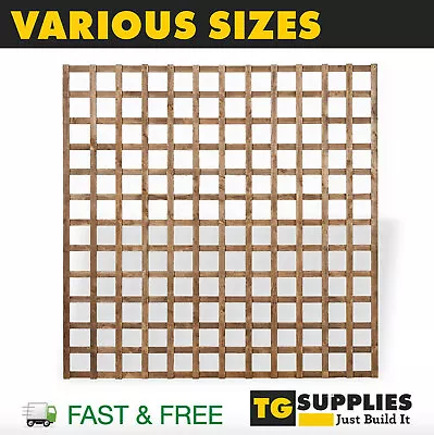 £46.99 • Buy Rigid Wooden Timber Garden Trellis Fence Panels Golden Brown Treated All Sizes