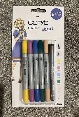 Copic Ciao 5+1 Manga 1 Set Twin Tipped Markers Plus 0.3 Fineliner For Manga Art • £10.49