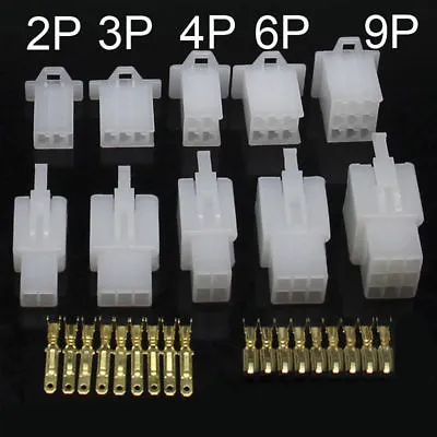 2.8mm 2/3/4/6/9 Pin Way Electrical Wire Connector Plug Socket Kit Motorcycle Car • $3.09